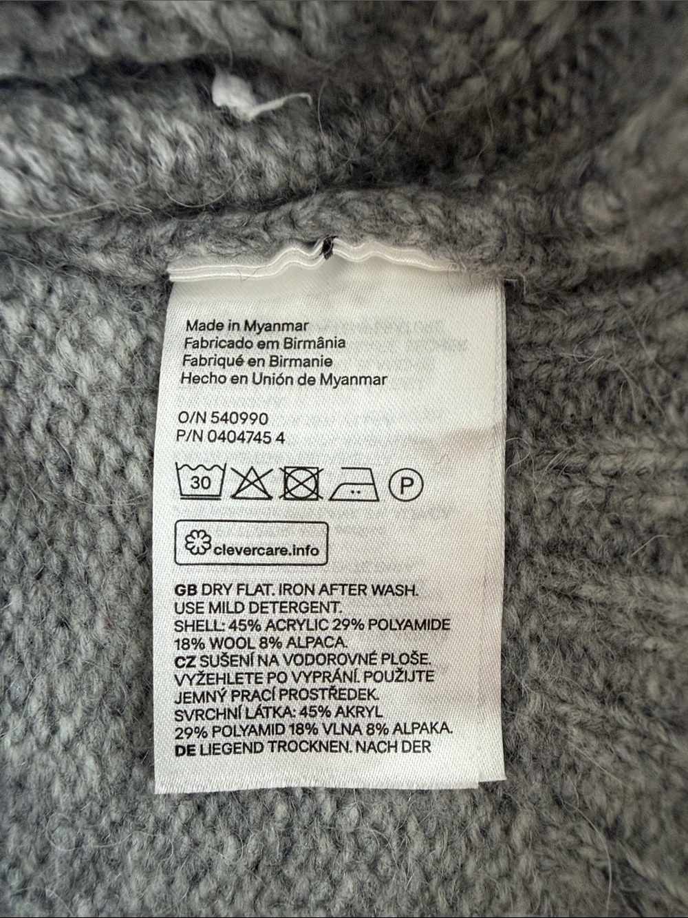 H&M Grey Ribbed Turtleneck Sweater - Picture 3 of 5